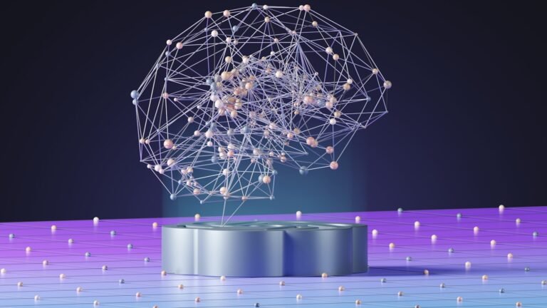 Abstract artificial intelligence neural network illustration