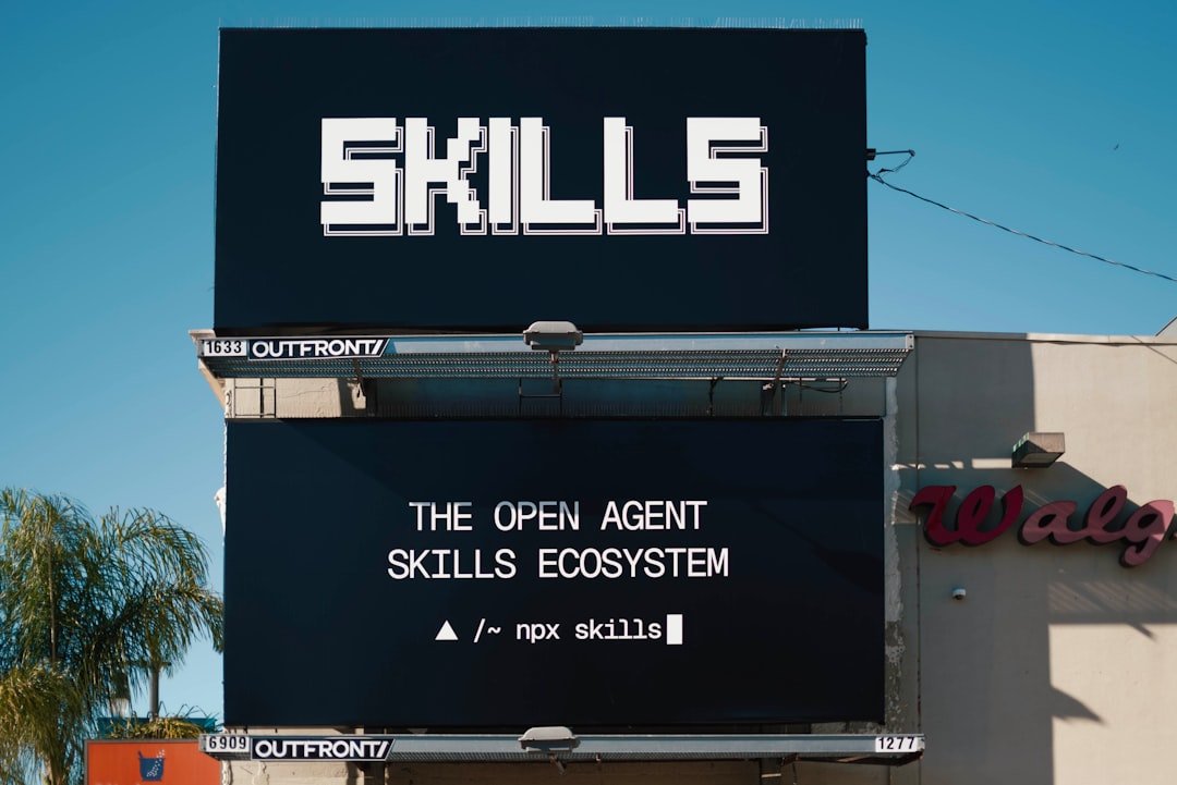 AI agent technology displayed on a digital billboard